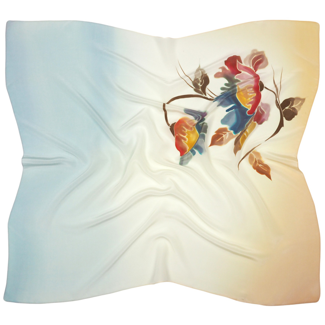 Apaszka jedwabna r�cznie malowana 89x81cm AM-1038